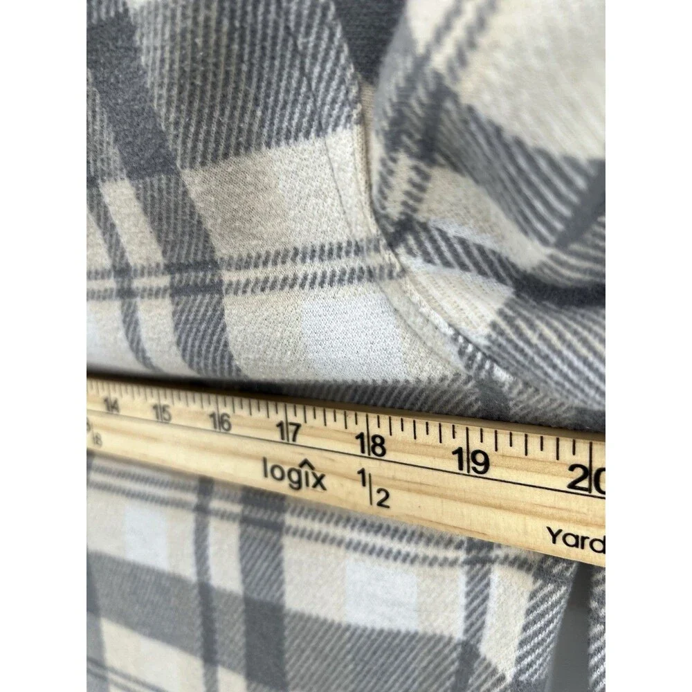 J.Crew Shirt Mens Medium Beige Gray Plaid Flannel Long Sleeve Button Front